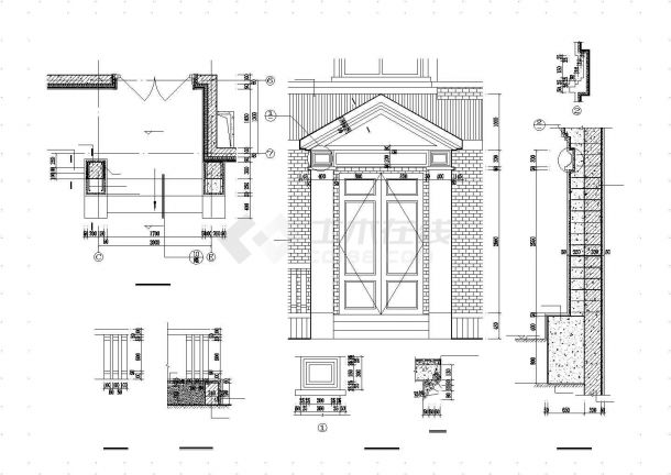 京龙花园高档别墅住宅户型建筑设计方案CAD图-图二