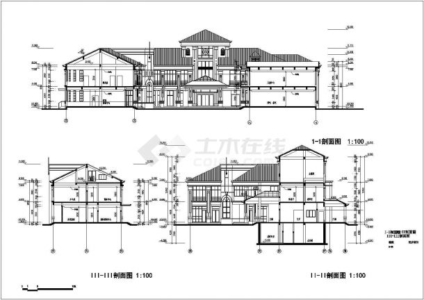 某地小区会所建筑施工图（共7张）-图一