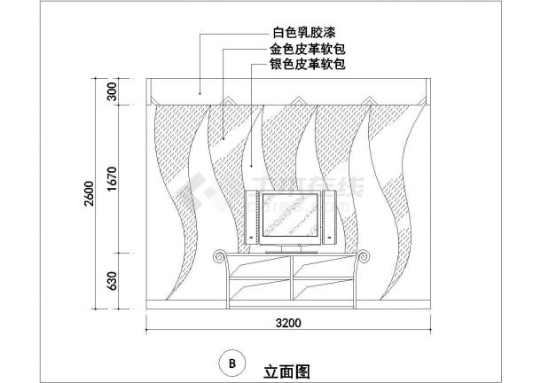 某KTV包房室内装修设计施工CAD设计图-图二