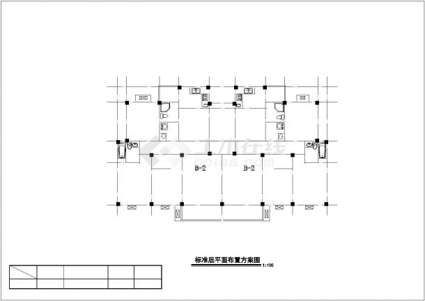 某小高层带阁楼CAD户型方案设计图-图二