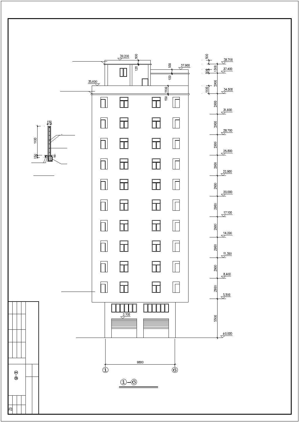 某私人十三层出租房建筑设计CAD细节布置图