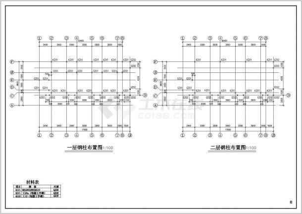 [上海]二层钢结构售楼处结构施工图-图二