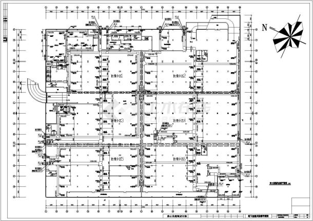 四层家具商场空调通风排烟设计图纸-图一