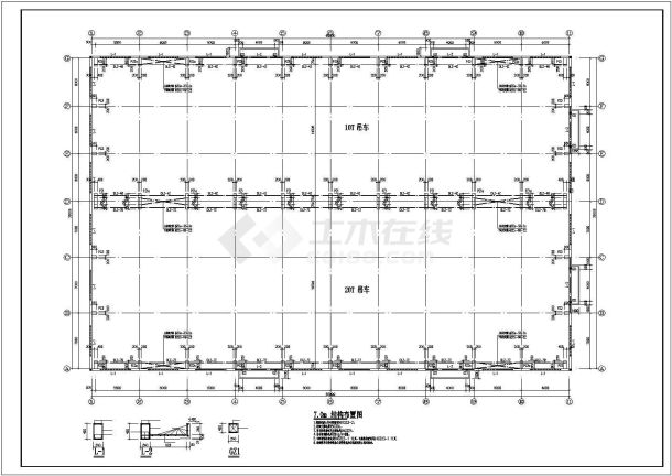 某地单层21m/18m跨排架结构厂房结构施工图-图二