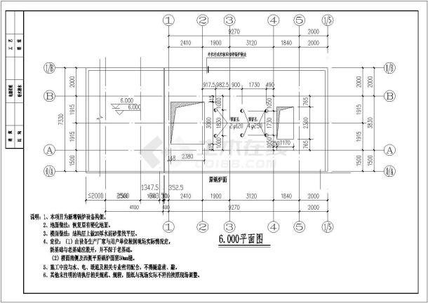 某地单层框架结构锅炉房建筑结构设计方案图-图二