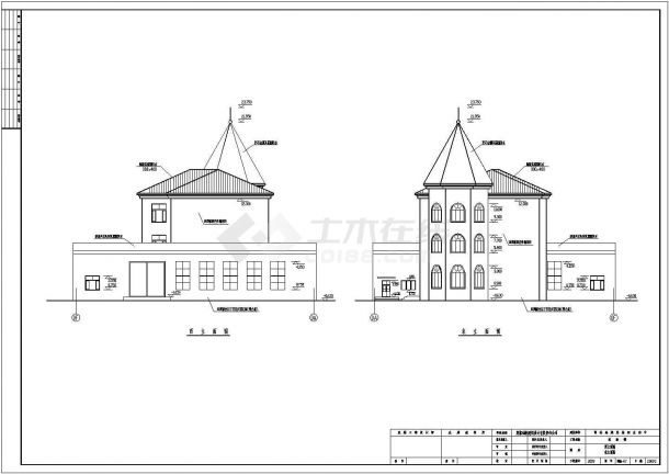 某职业学校三层框架结构实验楼建筑设计方案图-图二