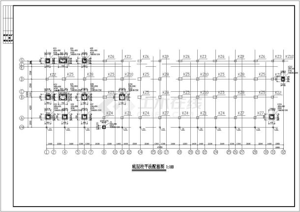 杭州某6层带阁楼底框商住楼结构施工图-图二