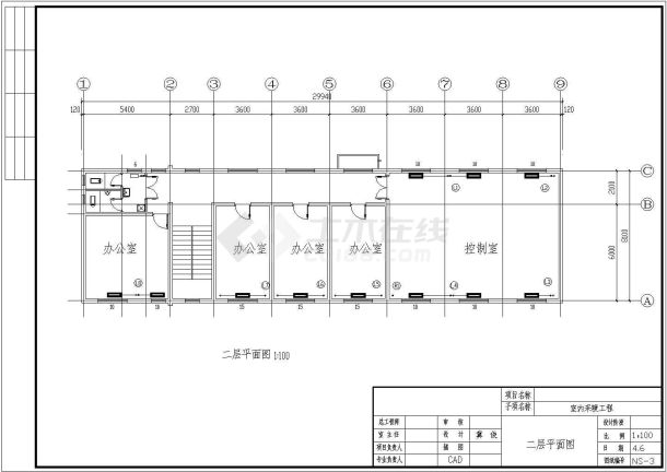 三层办公楼建筑设计以及全套采暖系统设计cad施工图-图一