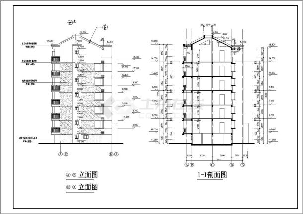 某小区多层住宅楼建筑施工图纸-图一