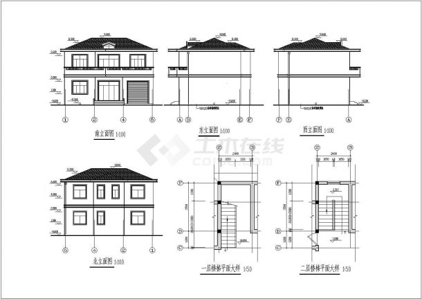 【南通】二层砖混结构小别墅建筑结构设计施工图-图二