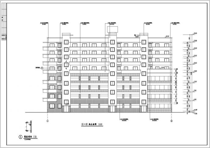 【江西】八层框架结构办公楼建筑设计方案图_图1
