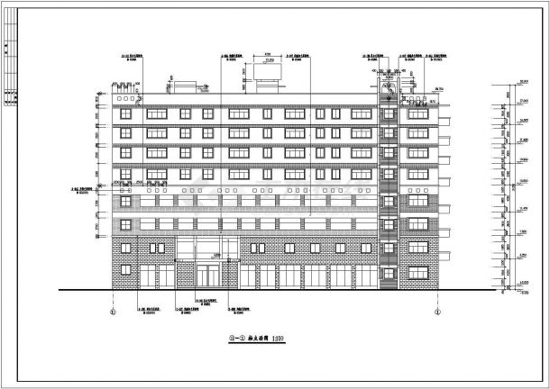 【江西】八层框架结构办公楼建筑设计方案图-图二