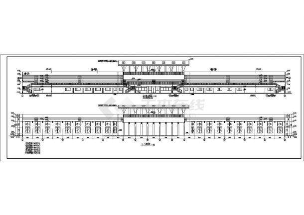 某学校操场主席台及学生看台全套设计CAD图纸-图二