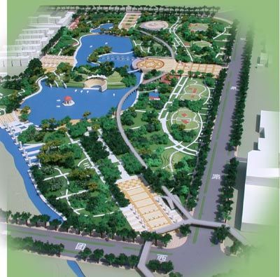 山东淄博人民公园景观规划_图1