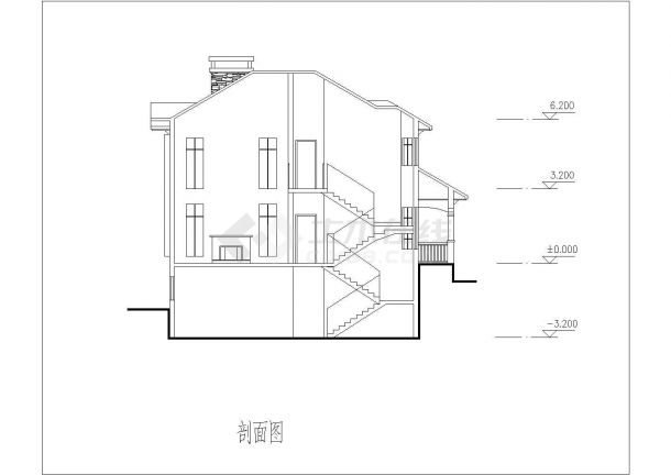 某坡地独栋别墅方案设计图附效果图-图二