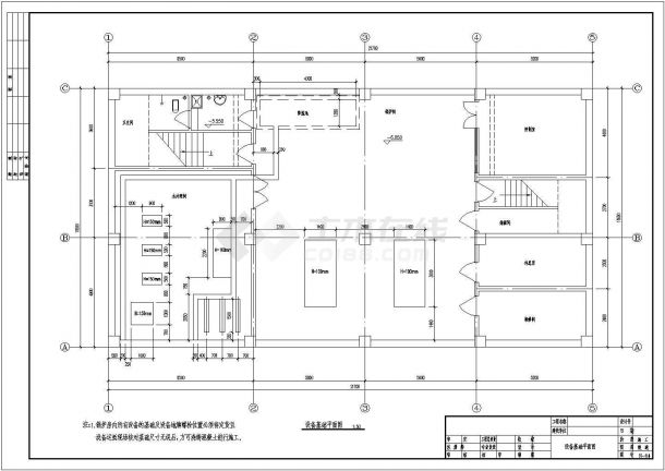 供住宅小区地下一层锅炉房设计施工图-图二