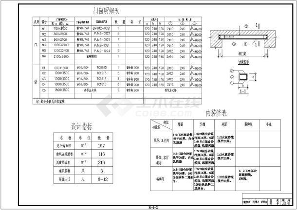 某地三层农民小康楼建筑设计-图一