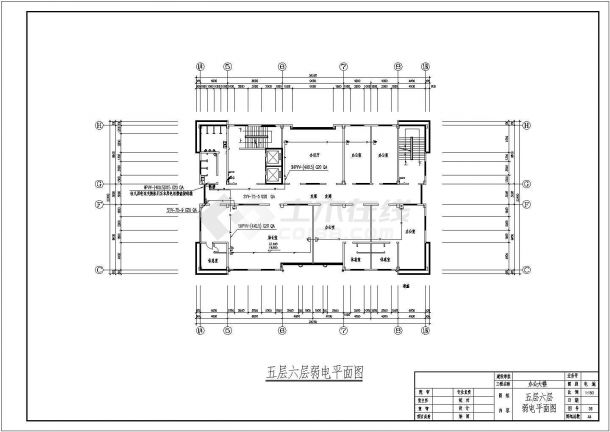 高层办公大楼电气系统CAD详细布置图-图二