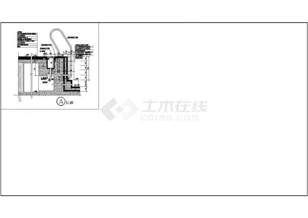 北京某游泳池节点建筑cad装修施工设计图-图一