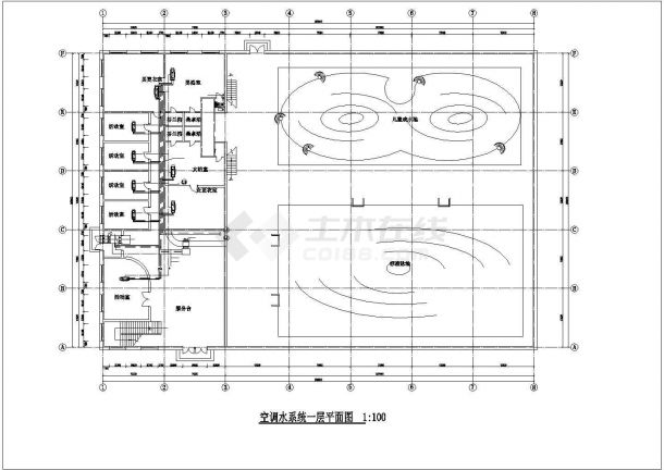 小型住宅区游泳馆场地空调系统设计施工图-图一
