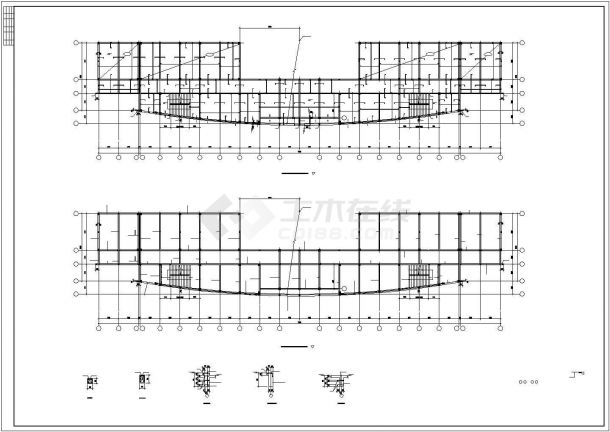 某六层框架结构教学楼结构图纸-图一