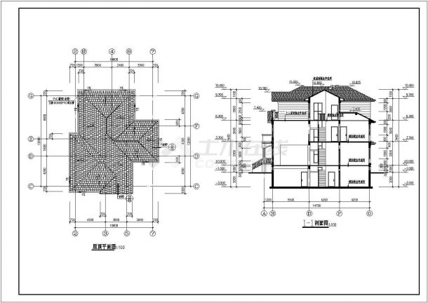 某地三层砖混结构简欧小别墅建筑设计施工图-图二