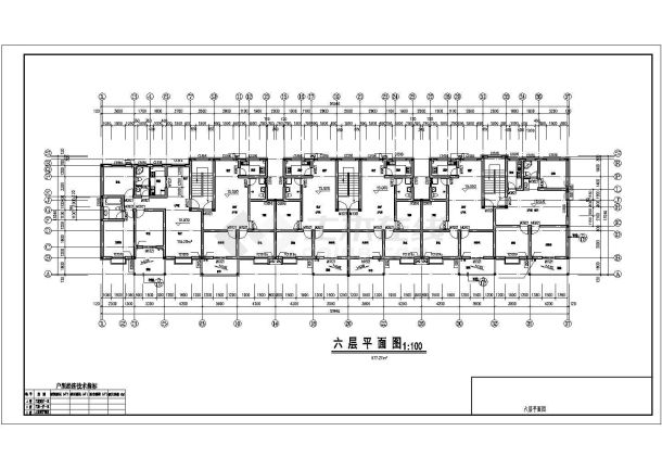 某地六层坡屋顶住宅楼建筑设计施工cad图-图二