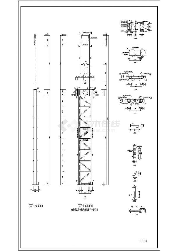 某地区18米高组合柱钢结构厂房设计施工图纸-图二