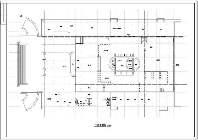 普通洗浴中心建筑设计施工图_图1