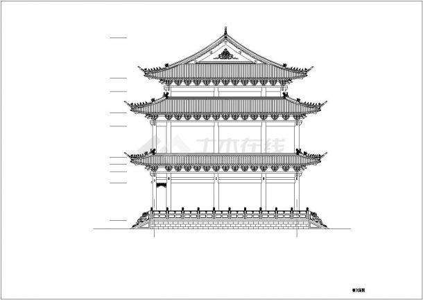 仿古建筑cad施工图-图二