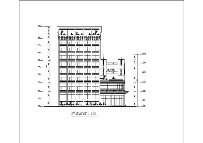 某地酒店建筑方案图（共4张）_图1