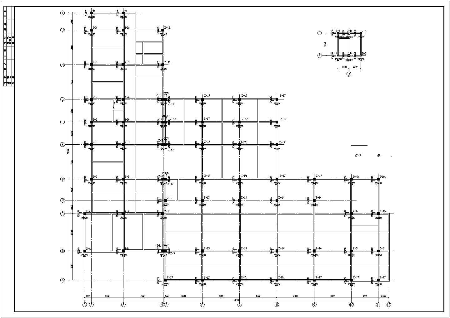 食堂结构设计CAD配置图
