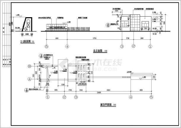 某地一层门卫房建筑结构水电全套图纸-图二