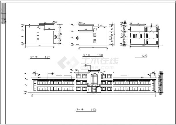 工厂建筑平立剖面设计CAD平面布置参考图-图一