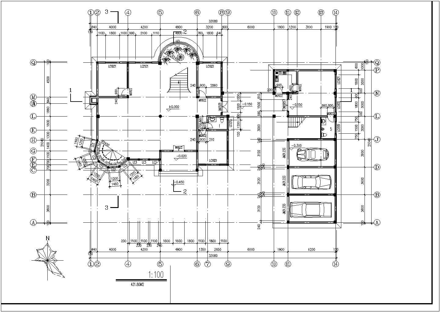 某地一套厂区配套办公楼建筑图