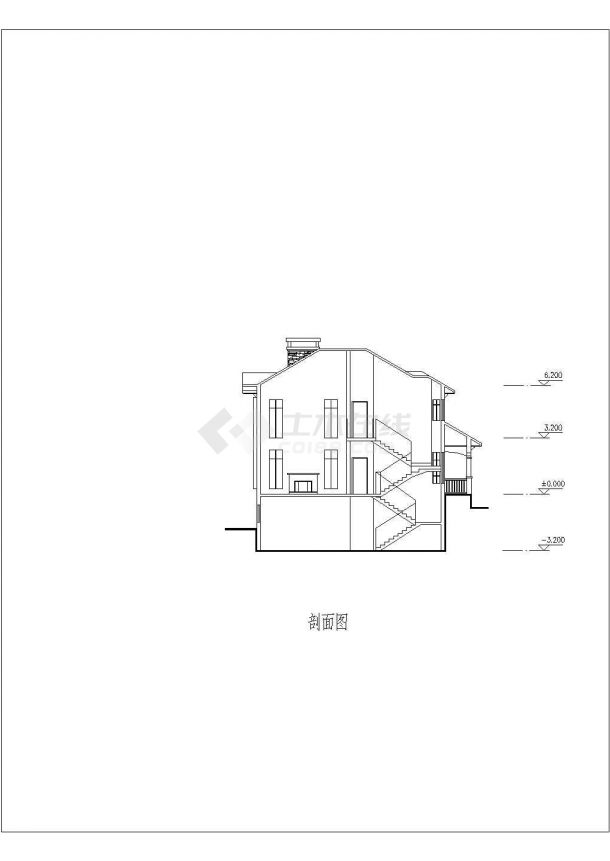 小型简单的别墅施工图（共5张）-图二