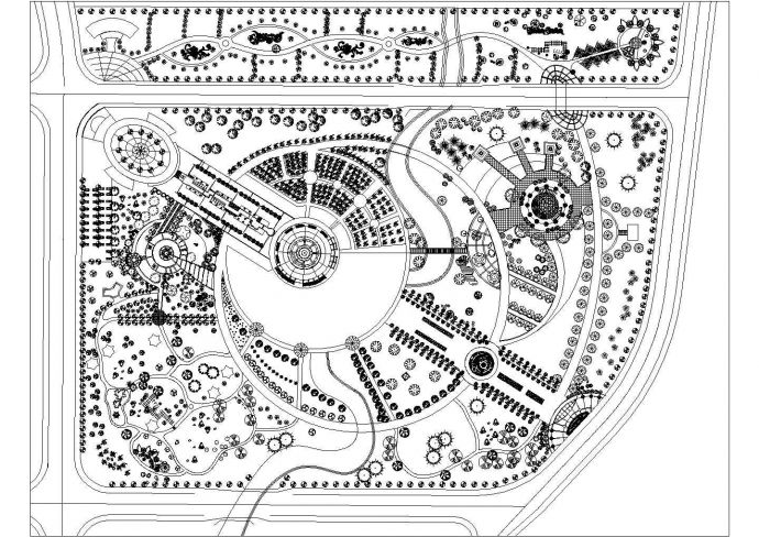 精品城市中央公园规划CAD施工图_图1