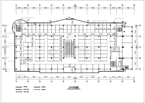 某经典多层商城建筑结构CAD布置图-图二