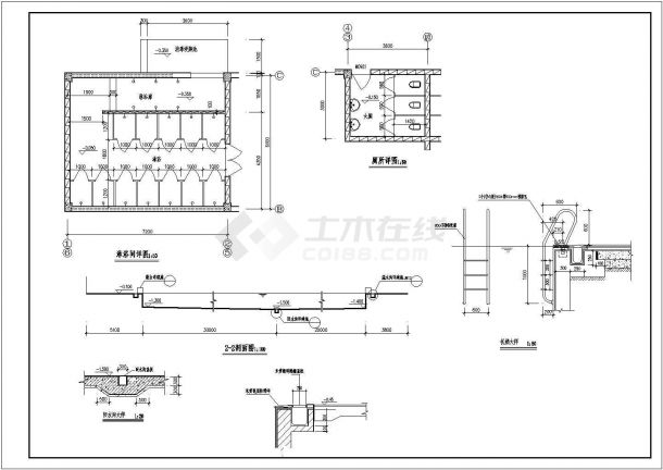 某中学游泳池附属房屋建筑设计施工图-图二