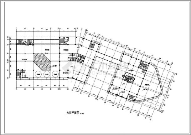 青岛市某地高层商业写字楼建筑CAD布置图-图一