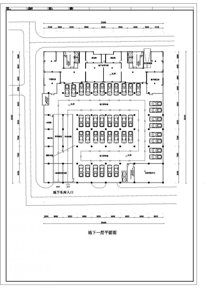 较大的购物中心建筑规划CAD布置图_图1