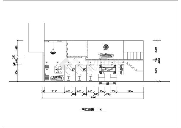 明星发型设计室装修CAD布置图-图二