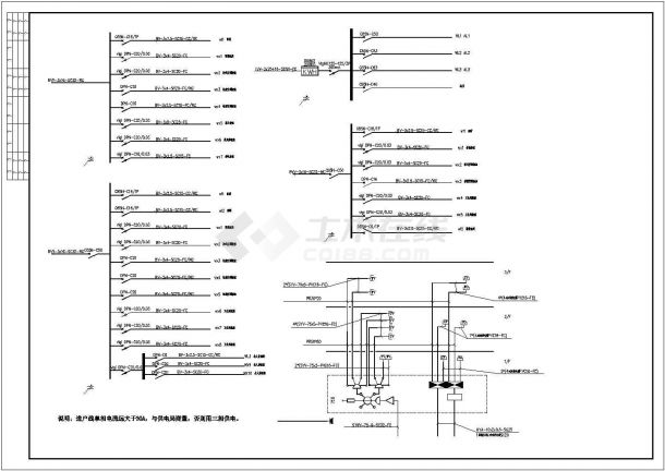 某别墅全套电气cad施工图（共7张）-图二