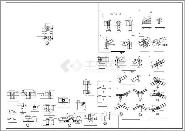 民族风餐厅建筑cad施工设计图纸-图二