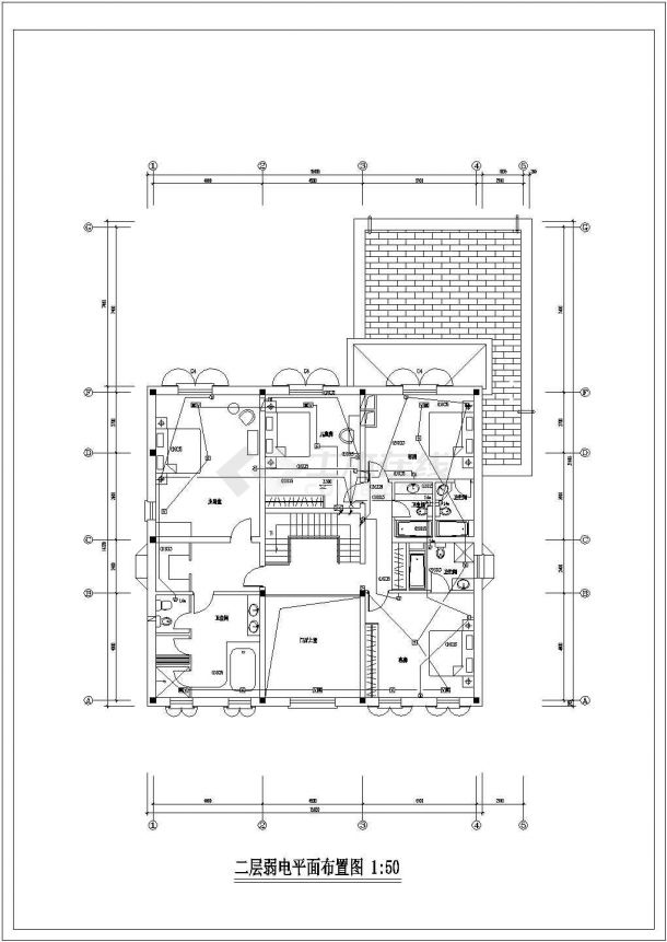 小型的典型别墅电气cad施工图（共11张）-图二