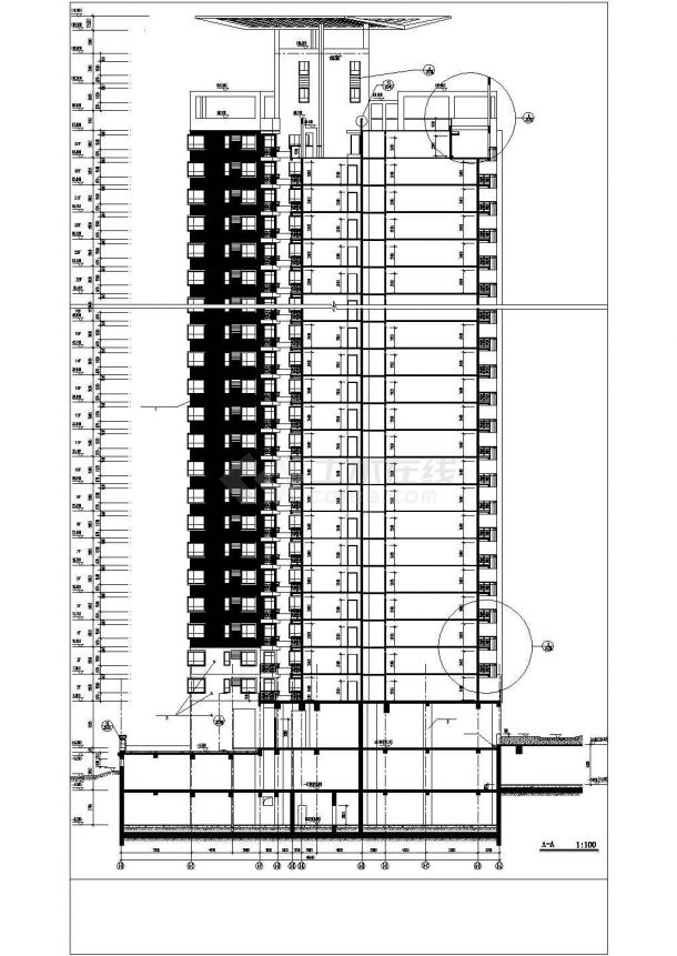 山西某高层住宅建筑设计施工CAD图-图一