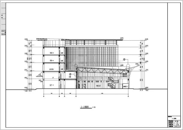 某地四层框架结构客运站建筑施工图纸-图二