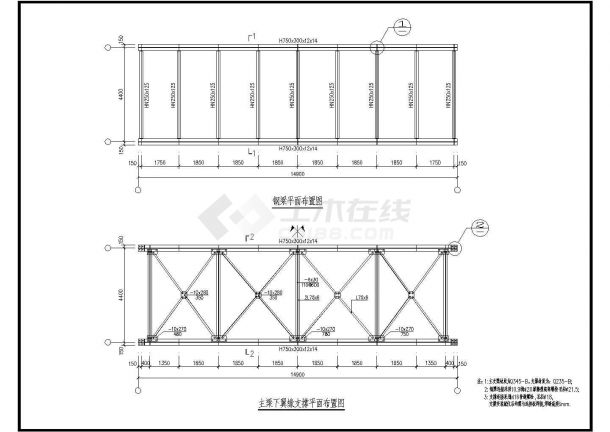 11种类型钢结构天桥连廊设计施工图纸-图一
