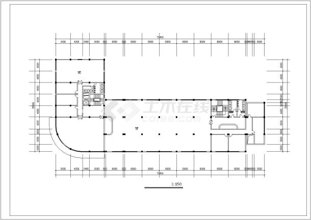 某地千平米酒店建筑设计CAD布置图-图二