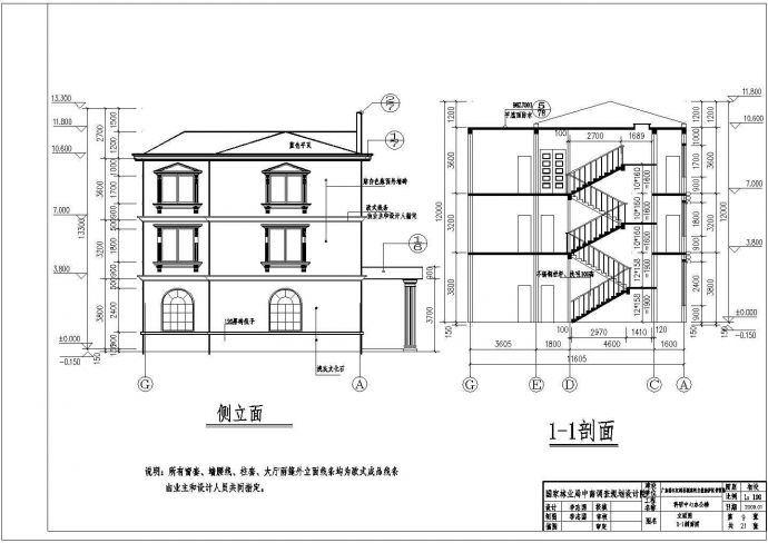 某地三层框架结构办公楼建筑设计方案图_图1